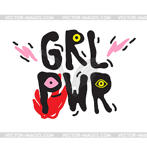 Короткая цитата GRL PWR. Девушка Power милая - изображение в формате EPS