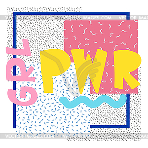 GRL PWR short quote. Girl Power cute - vector clipart