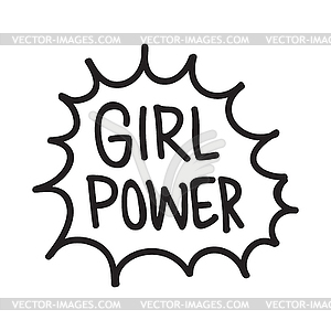 Grl Pwr Short Quote Girl Power Cute Hand Drawing Vector Clip Art