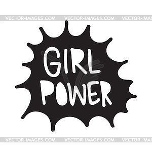 GRL PWR short quote. Girl Power cute hand drawing - vector image