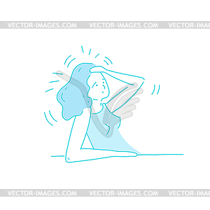 Sick stressed dizzy person - vector clipart