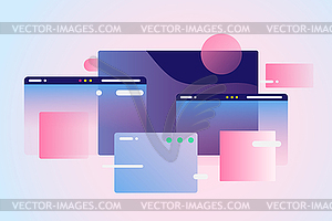 Web pages design composition. Gradient network - vector clipart