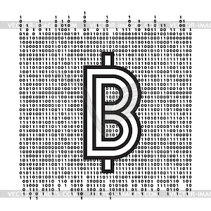 Abstract . Bitcoin technology - vector clip art
