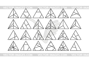 Triangle design elements set - vector clipart