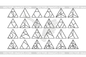 Triangle design elements set - vector clip art
