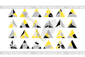 Triangle design elements set - vector image