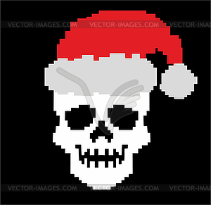 Christmas pixel skull 0 - vector clipart