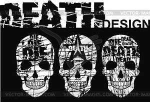 Grunge skull 0 - vector clipart