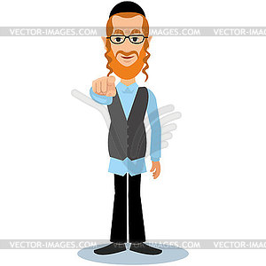 Jew points finger 0 - vector clip art