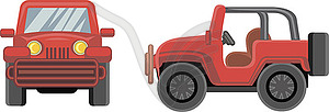 Cartoon jeep 0 - vector image