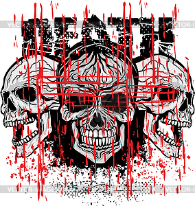 Grunge skull 110 - vector clip art