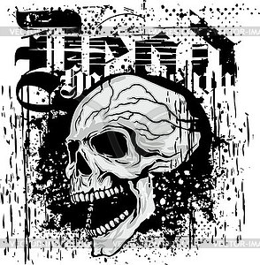 Grunge skull 112 - vector clipart