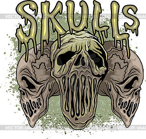 Grunge skull 414  - vector clipart