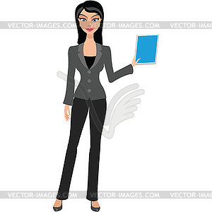 Business woman,girl with tablet - royalty-free vector image