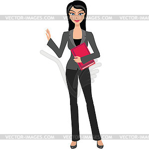 Business woman,girl with book - vector clip art