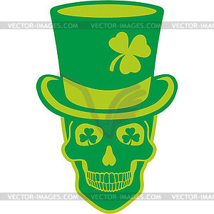Irish coat of arms with skull and clover - vector image