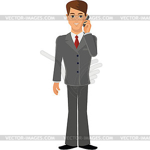 Business man with mobile - vector image