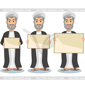 Shia with banner - vector clip art