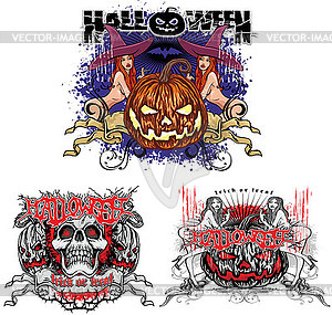 Halloween pumpkin set - vector image