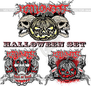 Halloween pumpkin set  - vector clip art