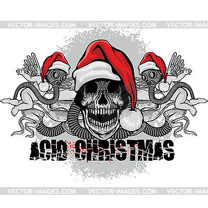 Christmas skull  - vector clipart