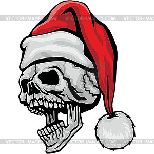 Christmas skull  - vector clip art