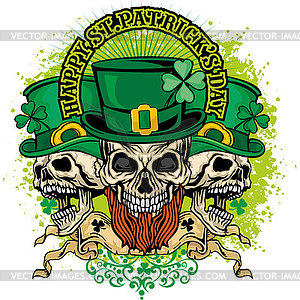 St.Patrick's Day- skull - royalty-free vector image