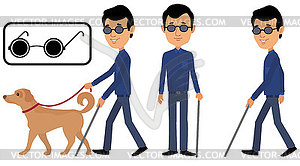 Man is blind blind  - vector image