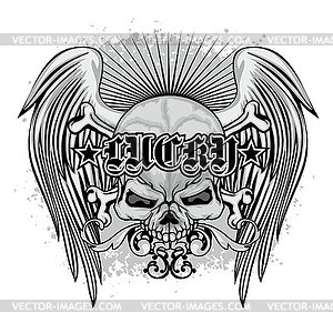 Grunge skull  - vector clipart