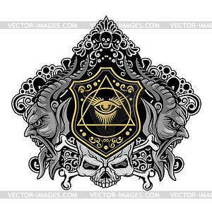 Grunge skull  - vector clip art