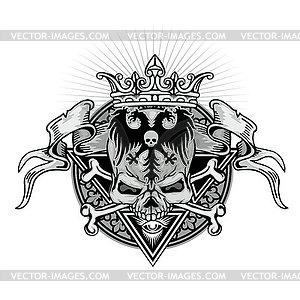 Grunge skull  - vector image