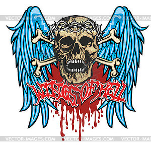 Grunge skull  - vector EPS clipart