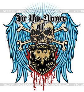 Grunge skull  - vector image