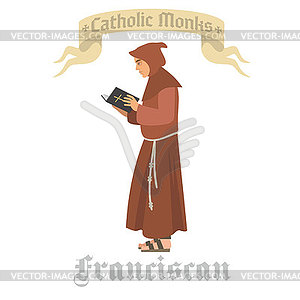 Catholic Monks  - vector image