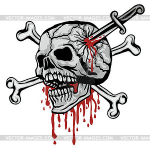 Grunge skull  - vector clipart