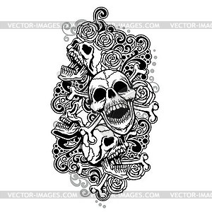 Grunge skull  - vector clip art