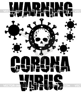 Coronavirus skull  - vector clipart