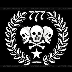 Wreath skull  - vector clipart