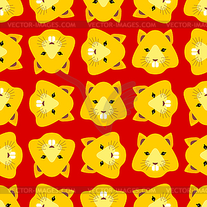 Golden rat pattern seamless symbol of year 2020. Ne - vector clipart