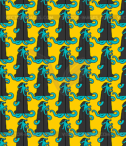 Cult Cthulhu pattern seamless. See monster - vector image
