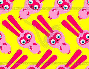 Cute Hare baby pattern seamless. Cartoon rabbit - color vector clipart