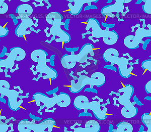 Water unicorn Hippocampus pattern seamless. Mythica - vector clip art