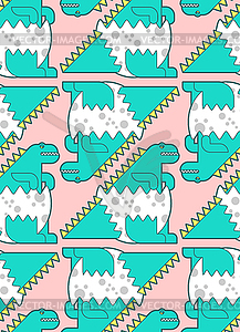 Cute dino baby pattern seamless. Cartoon Dinosaur - vector clipart