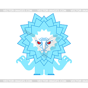 Angry Snowflake . evil flake of snow. illustratio - vector clip art