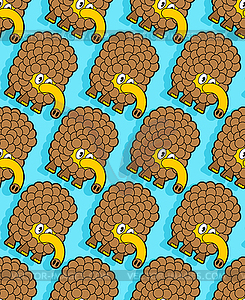 Cute mammoth baby pattern seamless. Cartoon shaggy - royalty-free vector clipart