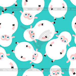 Cute Lamb baby pattern seamless. Cartoon Sheep chil - vector image