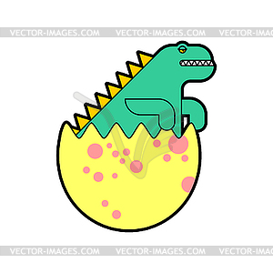 Cute dino baby . Cartoon Dinosaur child in egg. i - vector clipart