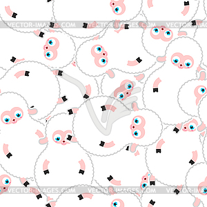Симпатичные ягненка детские бесшовные. Мультяшный овцы чиль - векторная графика