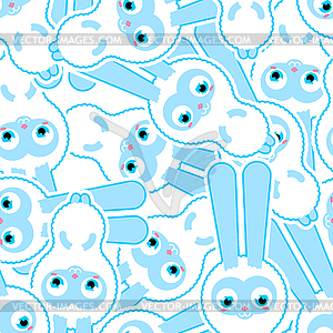 Cute Hare baby pattern seamless. Cartoon rabbit - vector clip art