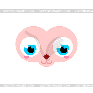 Cute animal face . Cartoon beast face child. - vector clip art